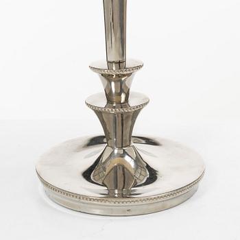 A silver plated table lamp, first half of the 20th century.