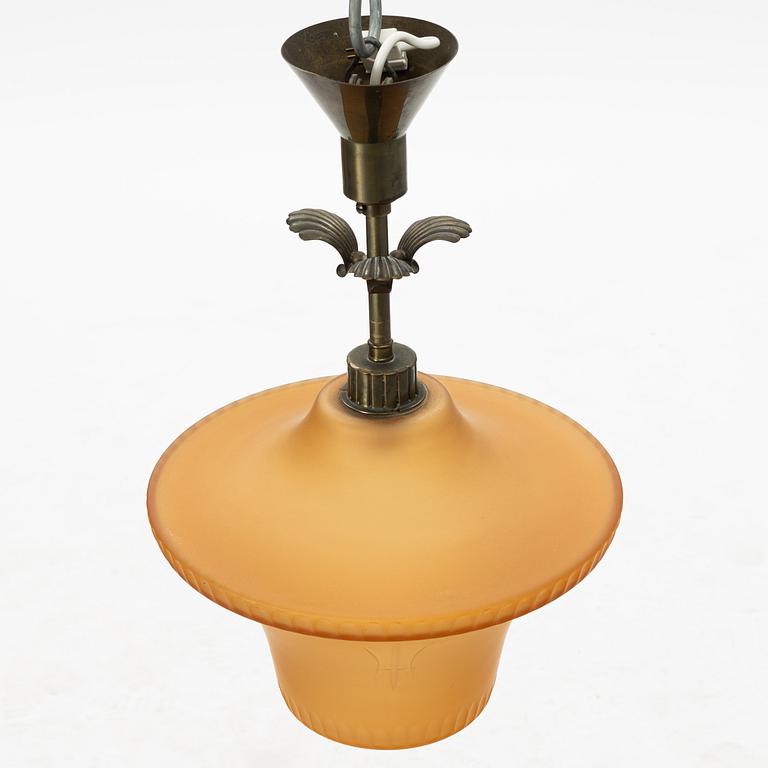 Harald Notini, taklampa, modell "6607", Arvid Böhlmarks Lampfabrik, 1930-tal.