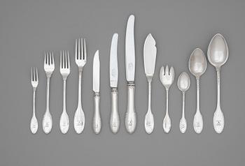 A Swedish 20th century 257 piece silver table-service, marks of W.A Bolin, Stockholm 1926-1936.