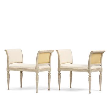 88. A pair of late Gustavian stools by C. J. Wadström (master in Stockholm 1788-1816).