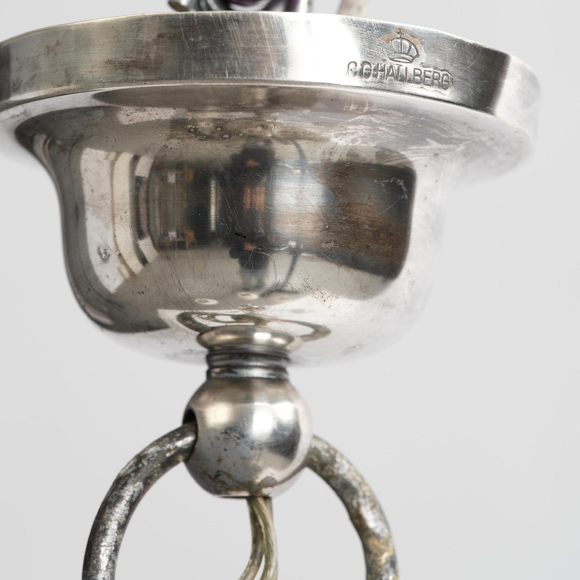 Elis Bergh, a Swedish Grace ceiling lamp, C.G. Hallberg, Stockholm, 1920s.
