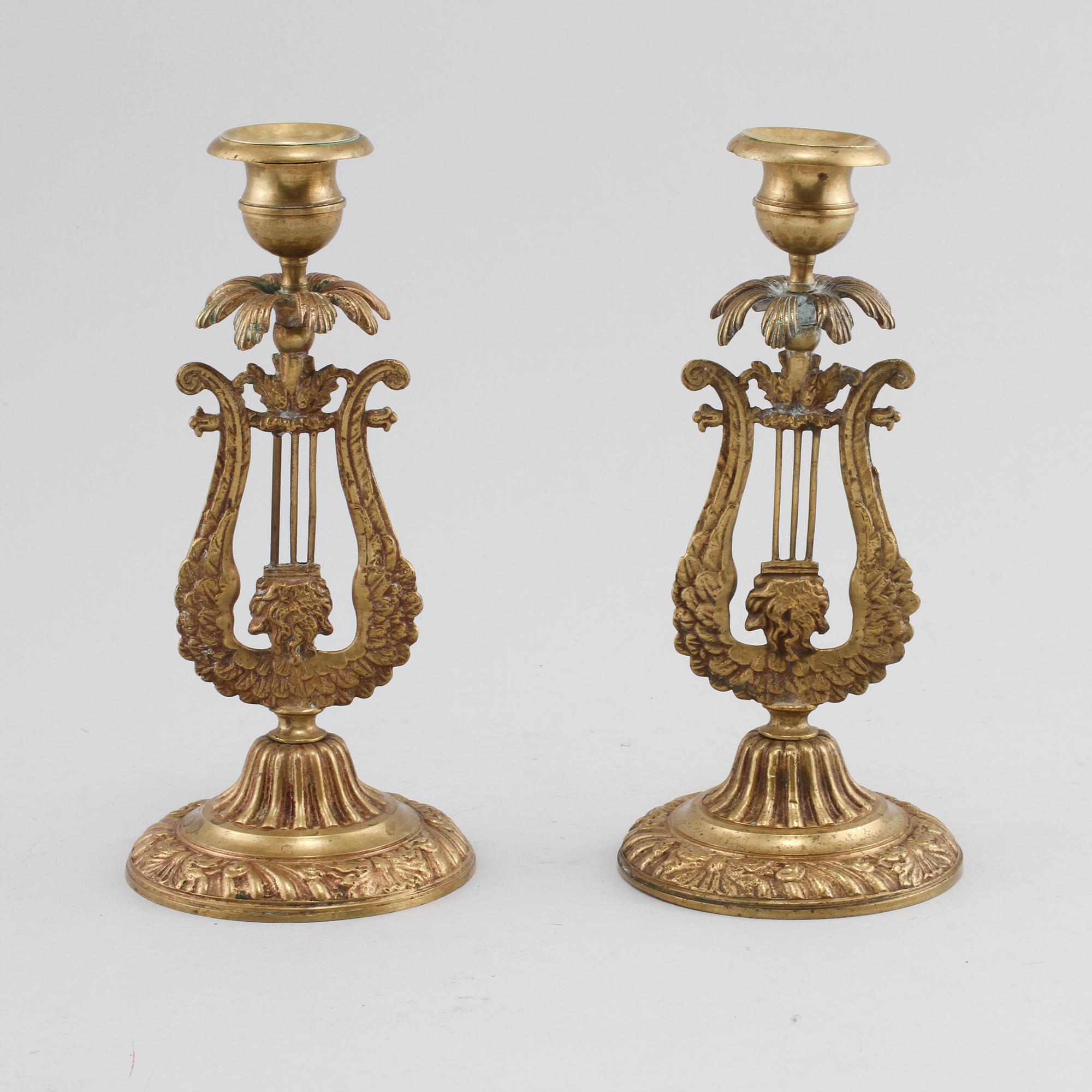 LJUSSTAKAR, ett par, empir-stil, 1800-talets senare del.