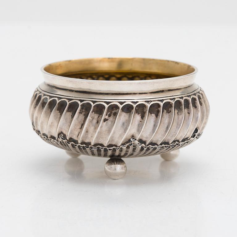 Grachev, saltkar, silver, Moskva tidigt 1900-tal. Stämplad Br. Grachev med hovleverantörsmärke.