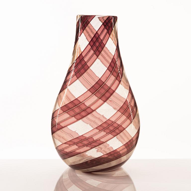 A Striato glass vase, Murano, Italy.