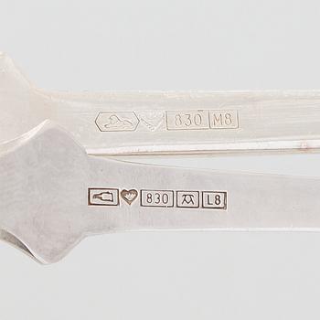 A 93-piece silver cutlery set in fitted wooden box, Kultakeskus, Hämeenlinna, 1985-1989.