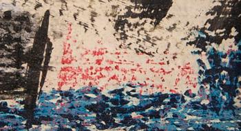 Olle Gill, mixed media på panel otydligt signerad.