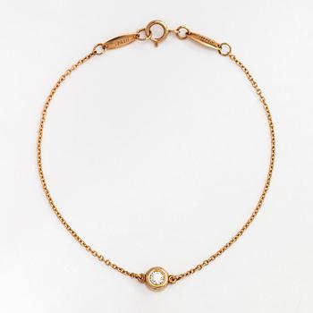 Tiffany & Co, Elsa Peretti, rannekoru, "Diamonds by the Yard", 18K ruusukultaa ja briljanttihiottu timantti.