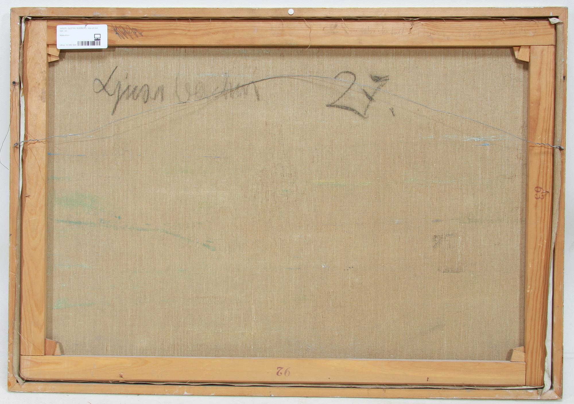 GUSTAV RUDBERG, olja på duk, sign.