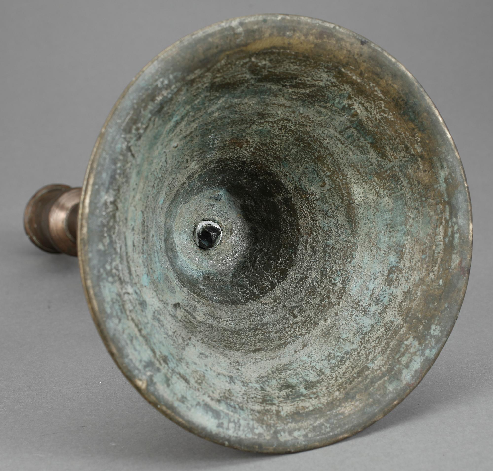 LJUSSTAKE, mässing samt koppar, Ottomansk 1700-tal.