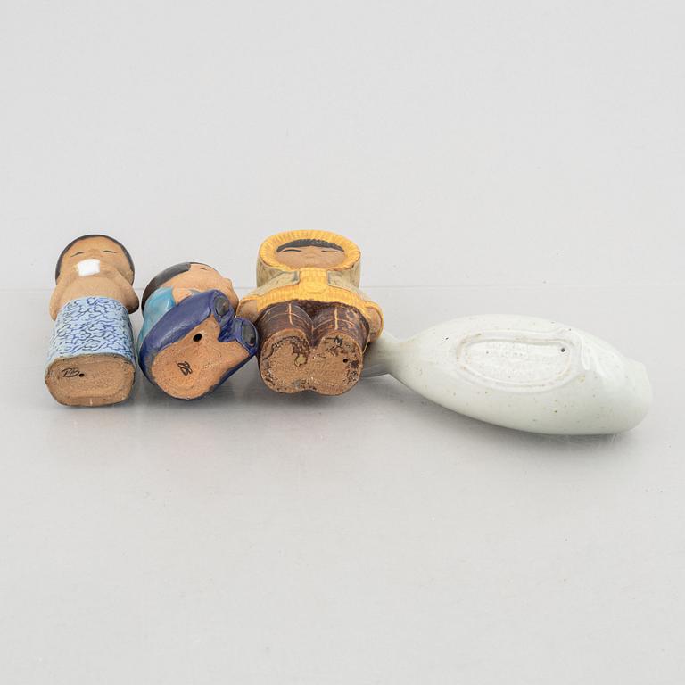 Lisa Larson, a set of four stoneware figurines, Gustavsberg.