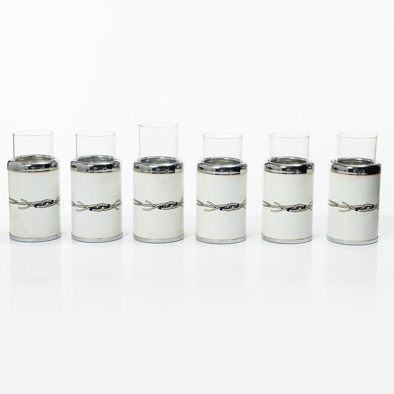 Gucci, Set om ishink samt 6 glas, 1970-tal.