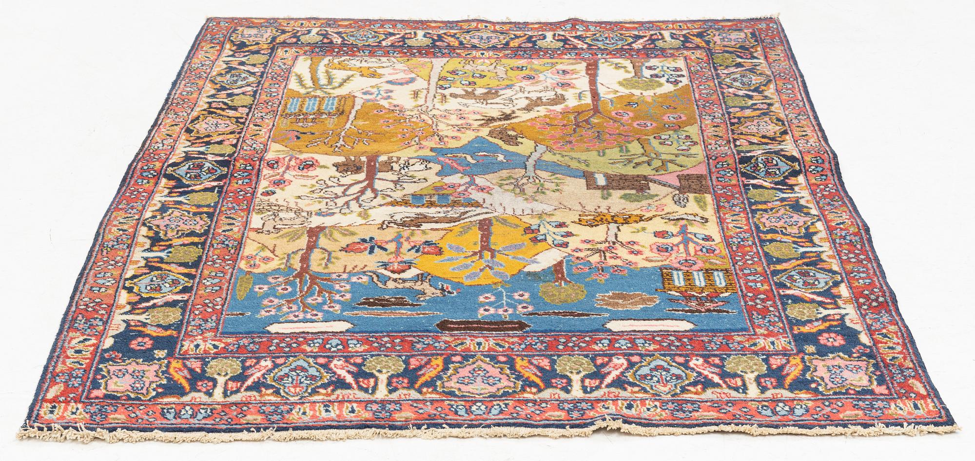 Matta, semiantik Täbris, figural 180 x 140 cm.