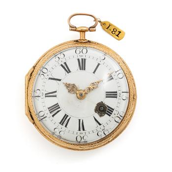 169. A Louis XV 18k gold pocket watch by Le Roy à Paris, mid 18th century.