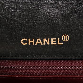 CHANEL Black Lambskin Single Full Flap Bag.