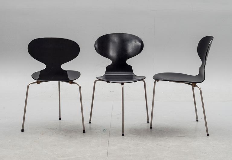 STOLAR, 6 st, "Myran", Arne Jacobsen för Fritz Hansen, 1950-tal.