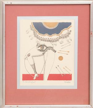 Max Walter Svanberg, litografi med guldprägling signerad.