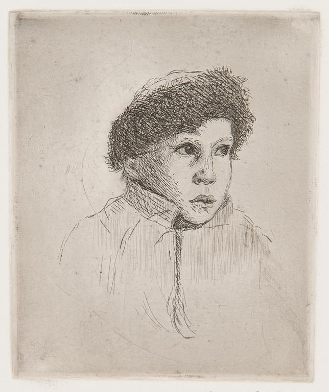 Hugo Simberg, "Gosse i pälsmössa" (Boy wearing a fur hat).