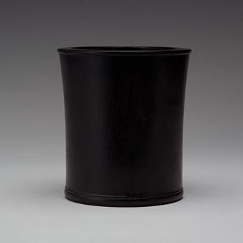 A chinese wooden brushpot, presumably Zitan, early 20th Century.