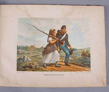 BOK, "Indelta soldatens lif", av Gustaf Nyblaeus, Stockholm 1866.