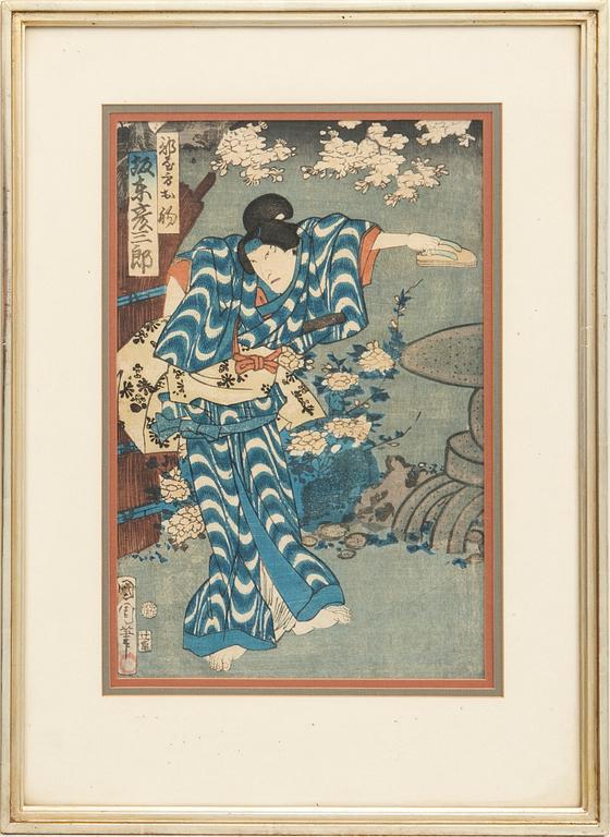 Toyohara Kunichika, färgträsnitt Japan 1800-talets senare hälft.
