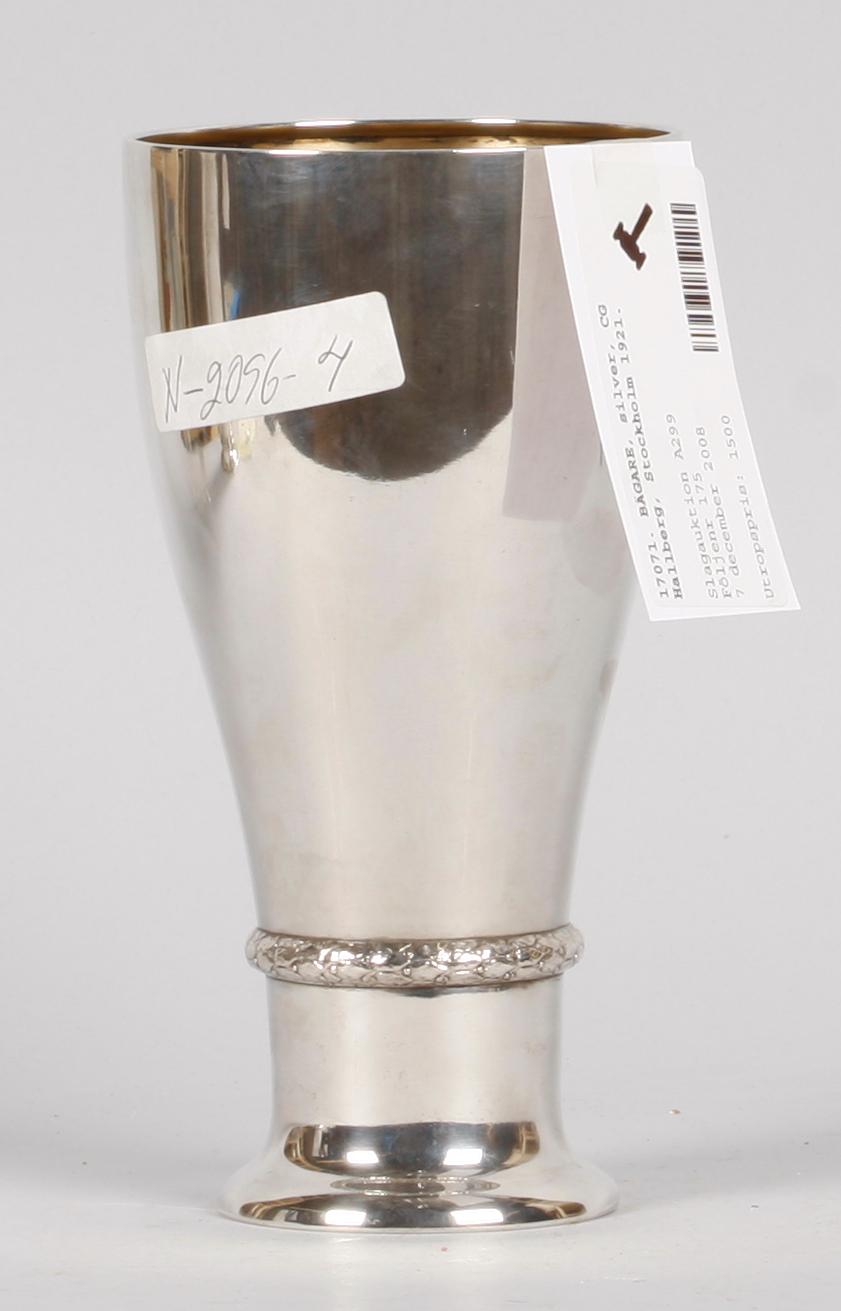 BÄGARE, silver, CG Hallberg, Stockholm 1921.