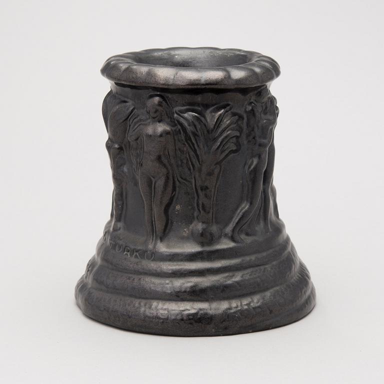 a plaster decoration bowl, signed Aarre Aaltonen 1923.