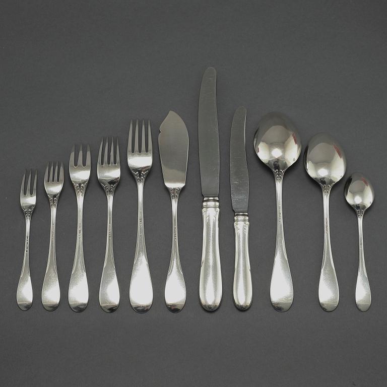 A silver tableware set of 134 pcs, by W.A Bolin, mainly around mid 20th century.