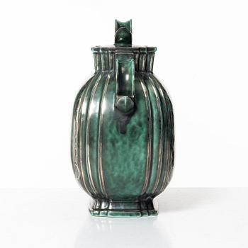 Wilhelm Kåge, a lidded ceramic 'Argenta' vase, Gustavsberg, 1930.