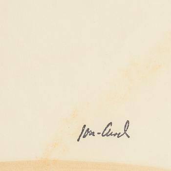 JOHN JON-AND, watercolor on paper, signed with stamp.