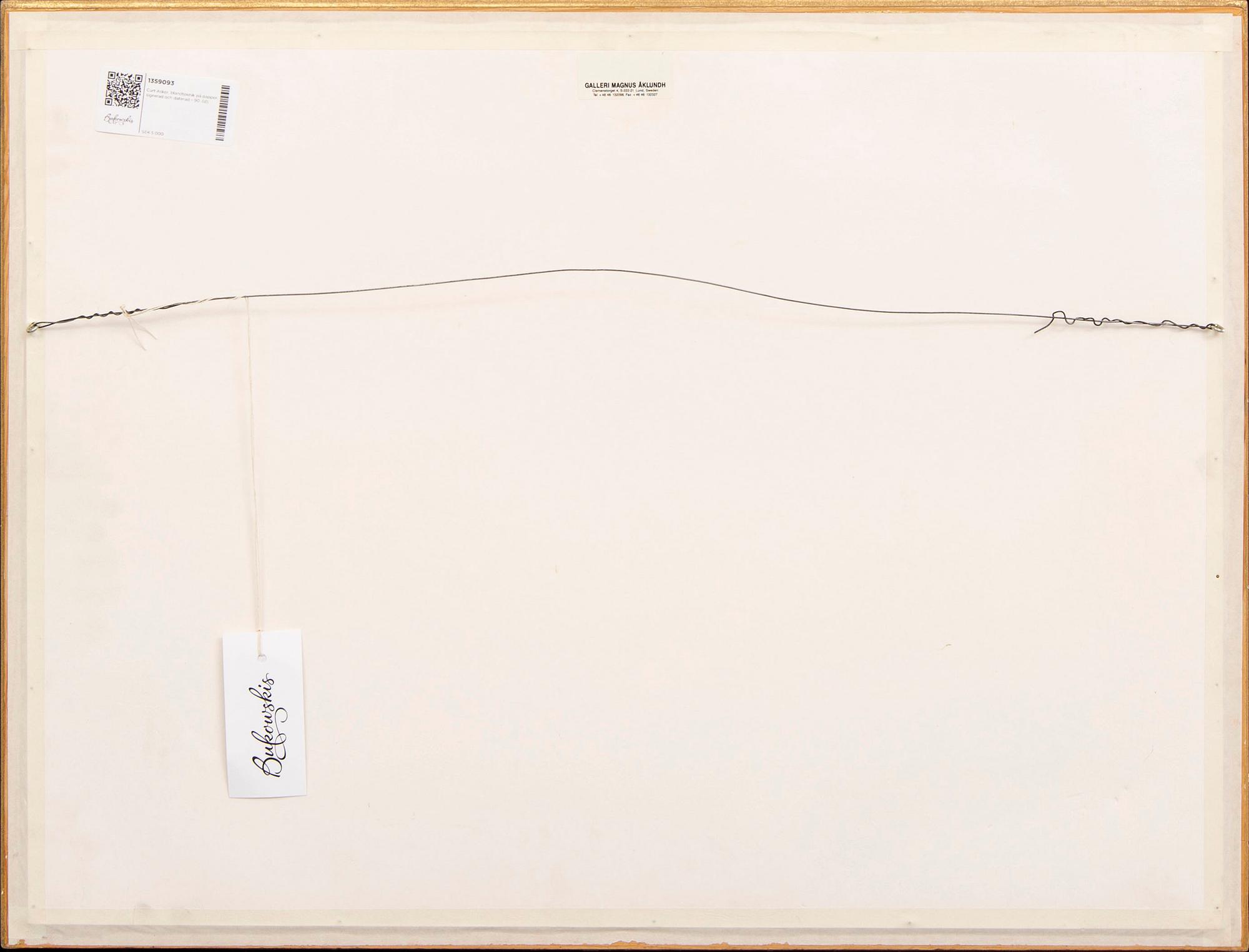 Curt Asker, mixed media on paper, signed and dated -90.