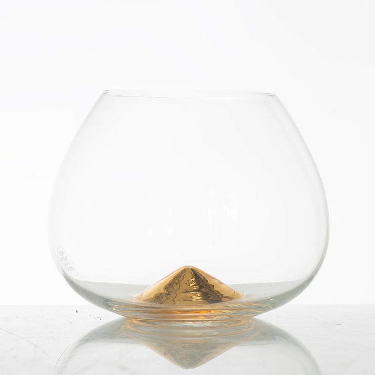 Ingegerd Råman, a set of 6 cognac glasses,  "Guld", Skruf Glassworks, late 20th century.