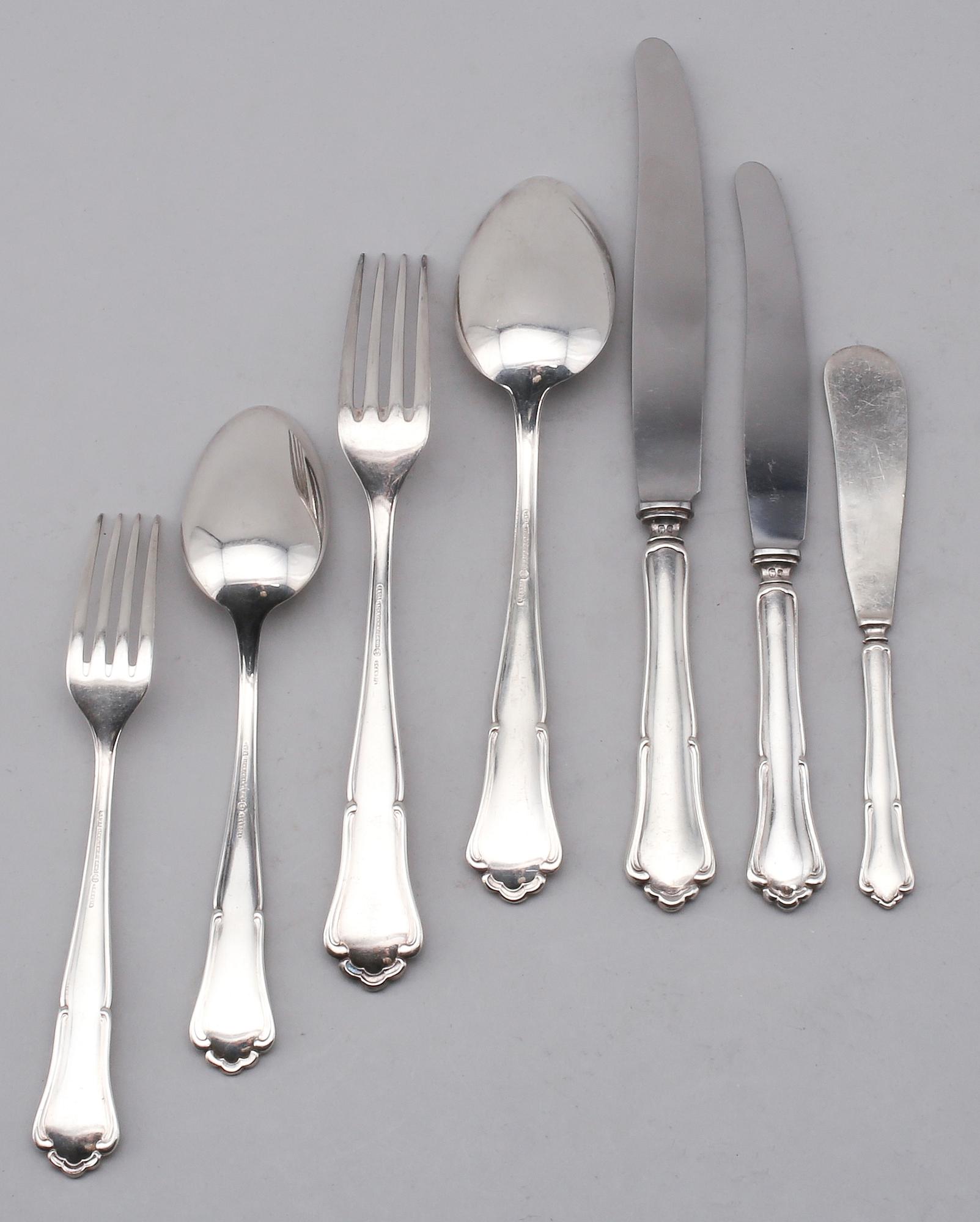 BESTICK, 83 delar, nysilver, "Saga", Skandia, 1900-tal.