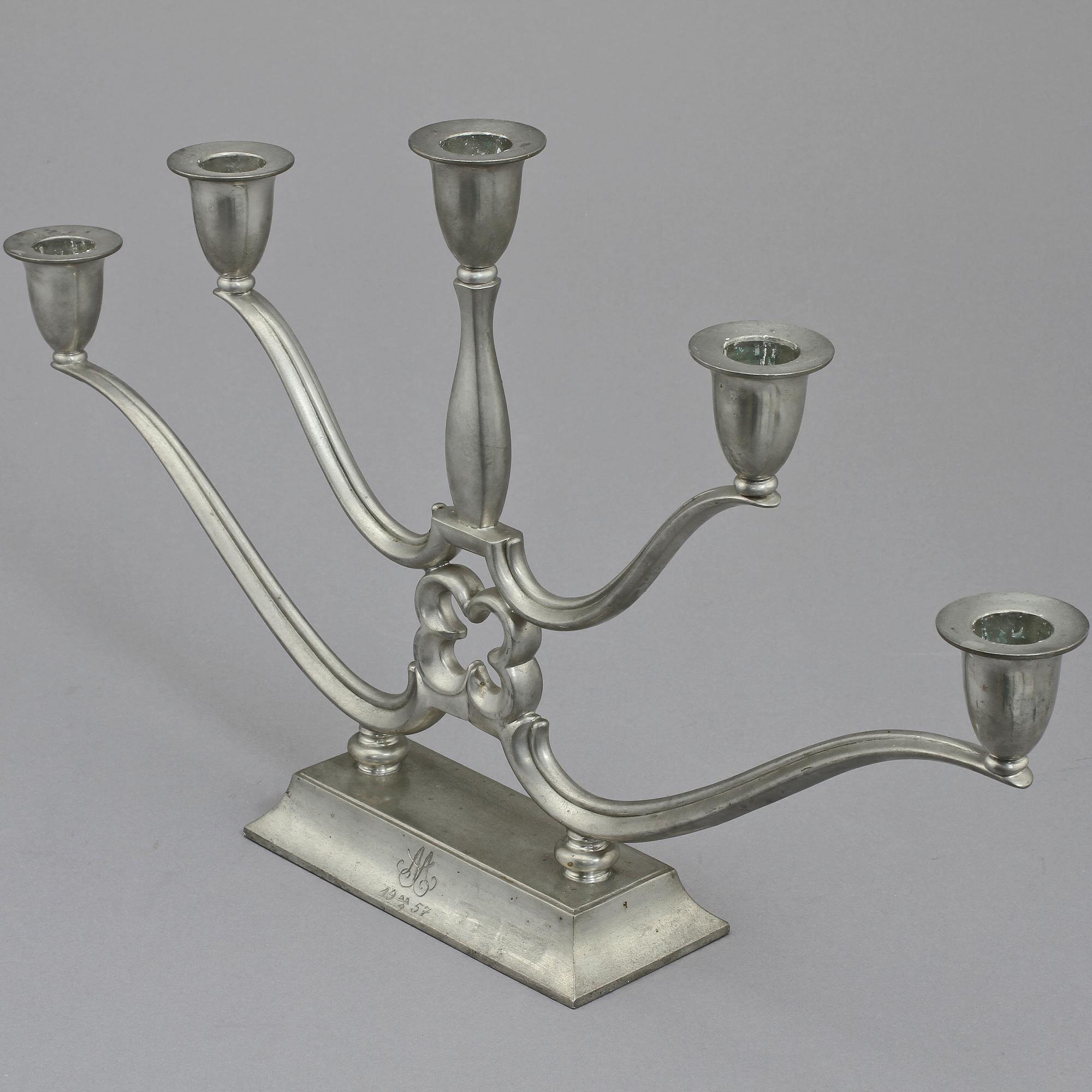 KANDELABER, tenn, Just Andersen, Danmark, 1900-tal.