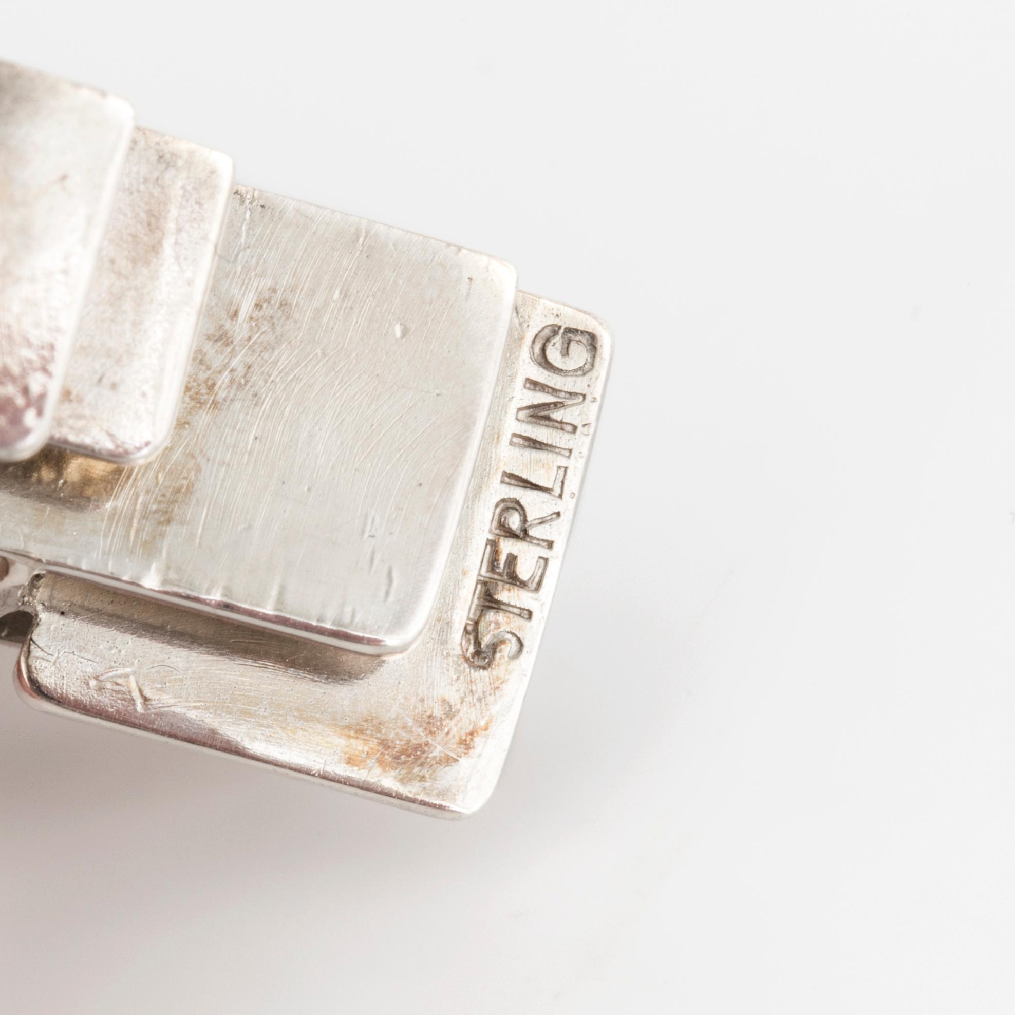 REY URBAN, a sterling silver and rock crystal brooch from Stockholm, 1965.