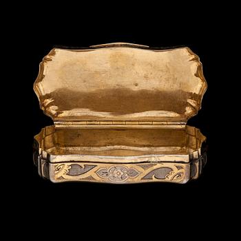 SNUSDOSA, silver, Frankrike, daterad 1855.