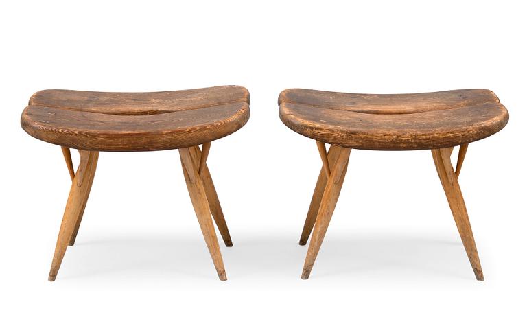 Ilmari Tapiovaara, A PAIR OF PIRKKA STOOLS.