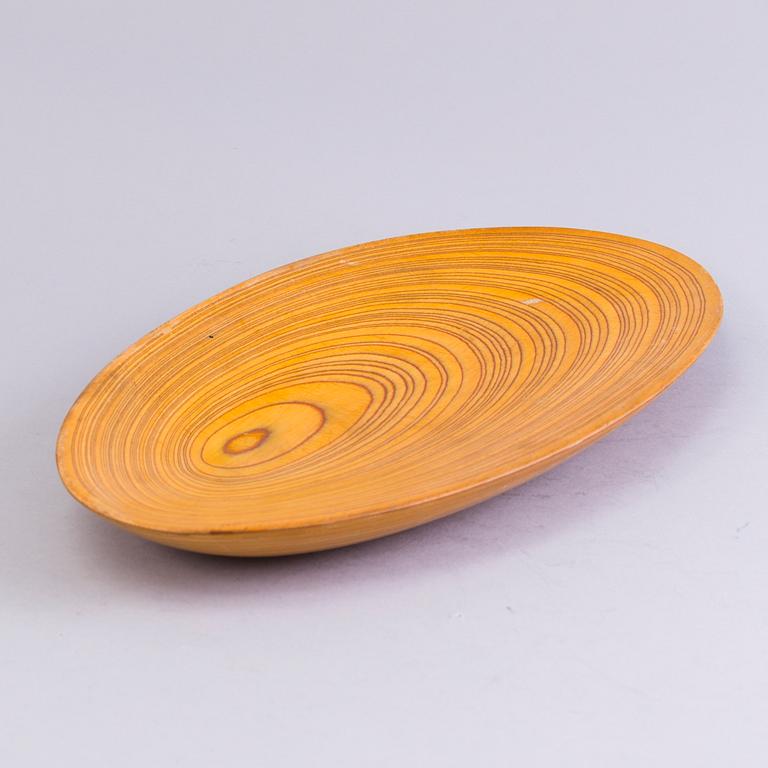 TAPIO WIRKKALA, A plywood dish signed TW.