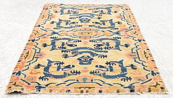 A Chinese antique Ningxia rug, late Qing dynasty, c. 128 x 67 cm.