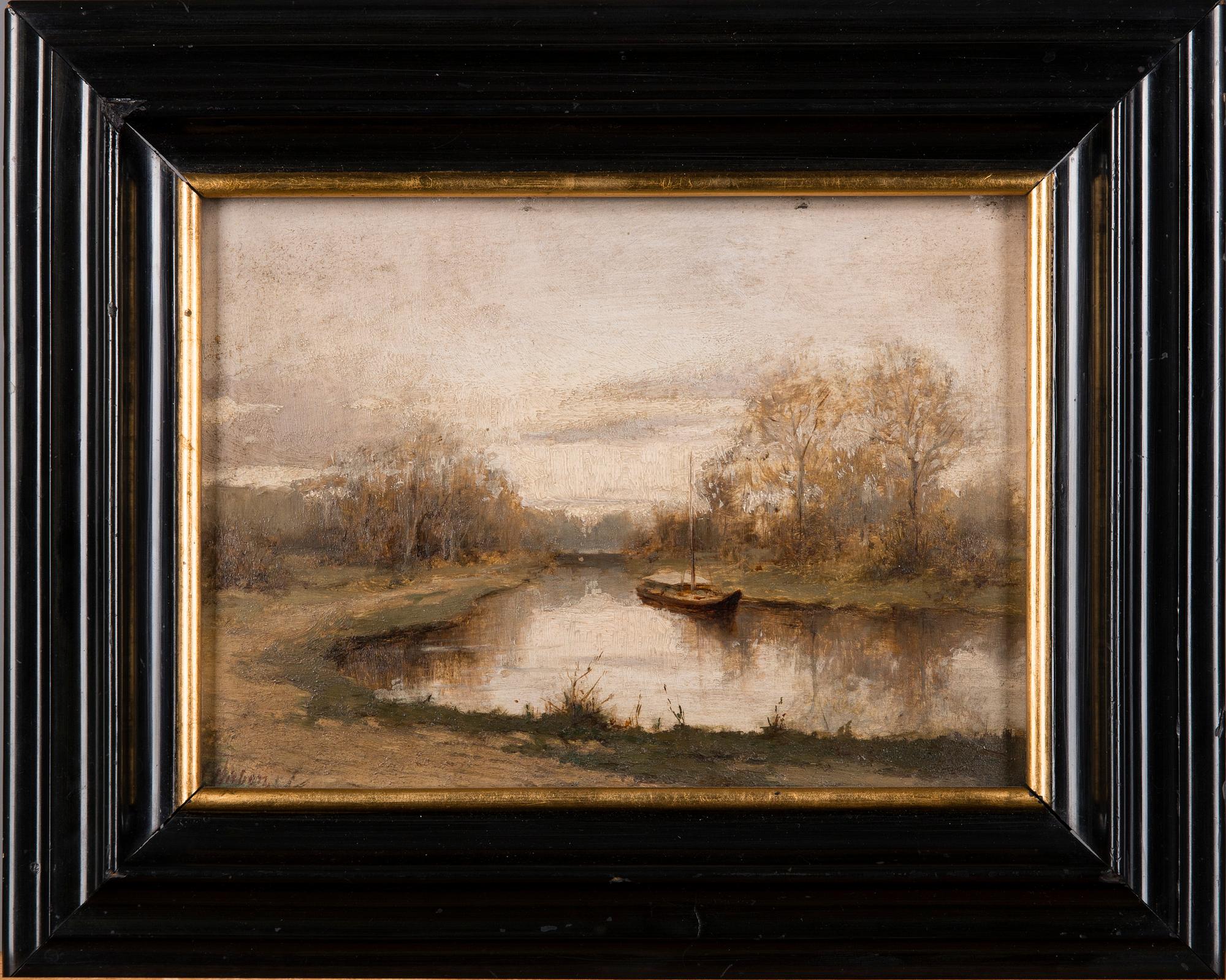 ADOLF LÜBEN, tillskriven, olja på pannå, signerad och a tergo daterad 1874.