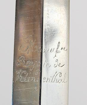 SVÄRD, klinga märkt Manufact Royale de Klingenthal, Novembre 1822.