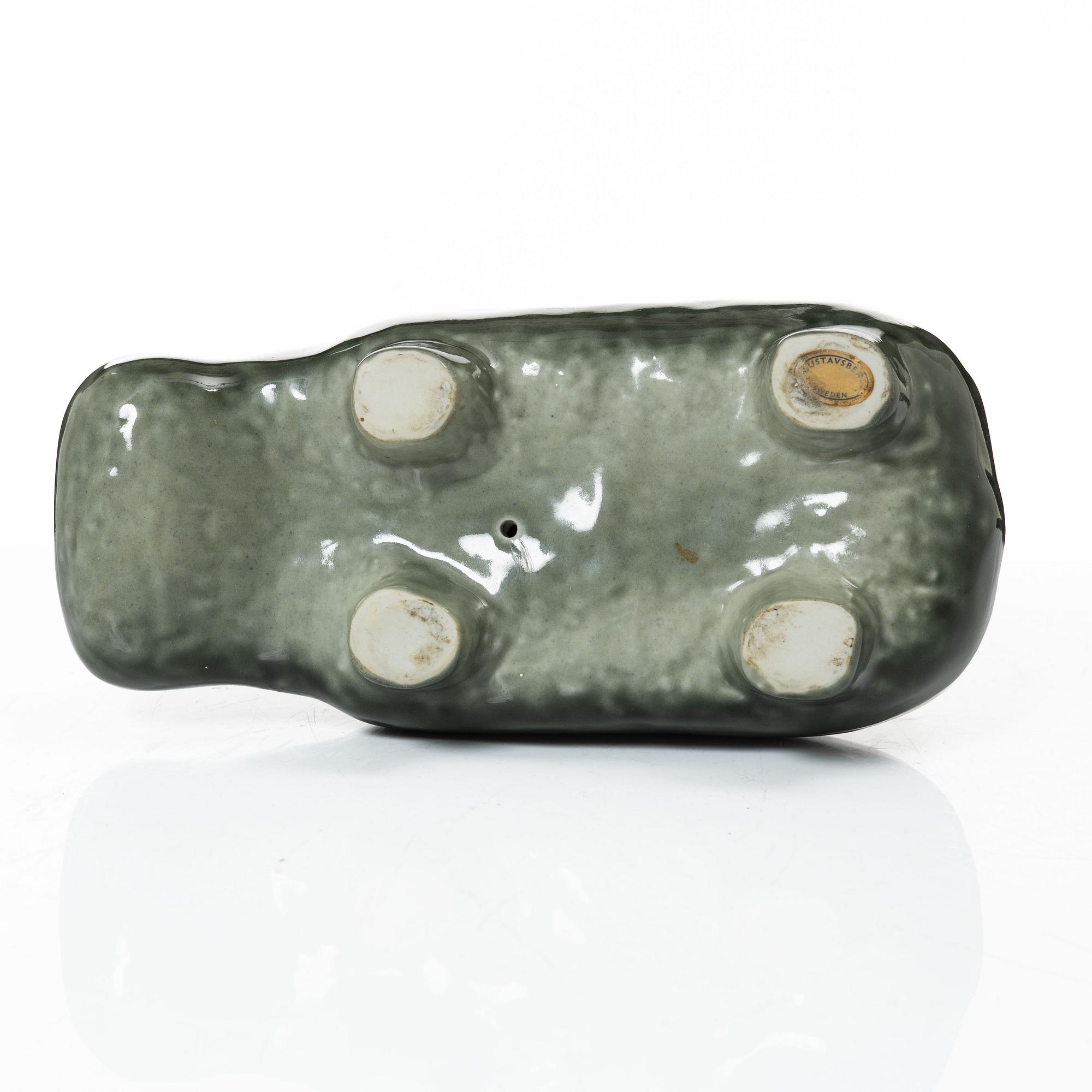 Lisa Larson, figurin, stengods, "Flodhäst" ur serien "Stora zoo", Gustavsberg.