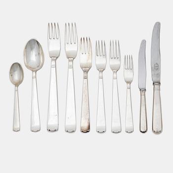 Bestickuppsättning, 86 delar, silver, stämplar K Anderson, Stockholm, bl a 1953.