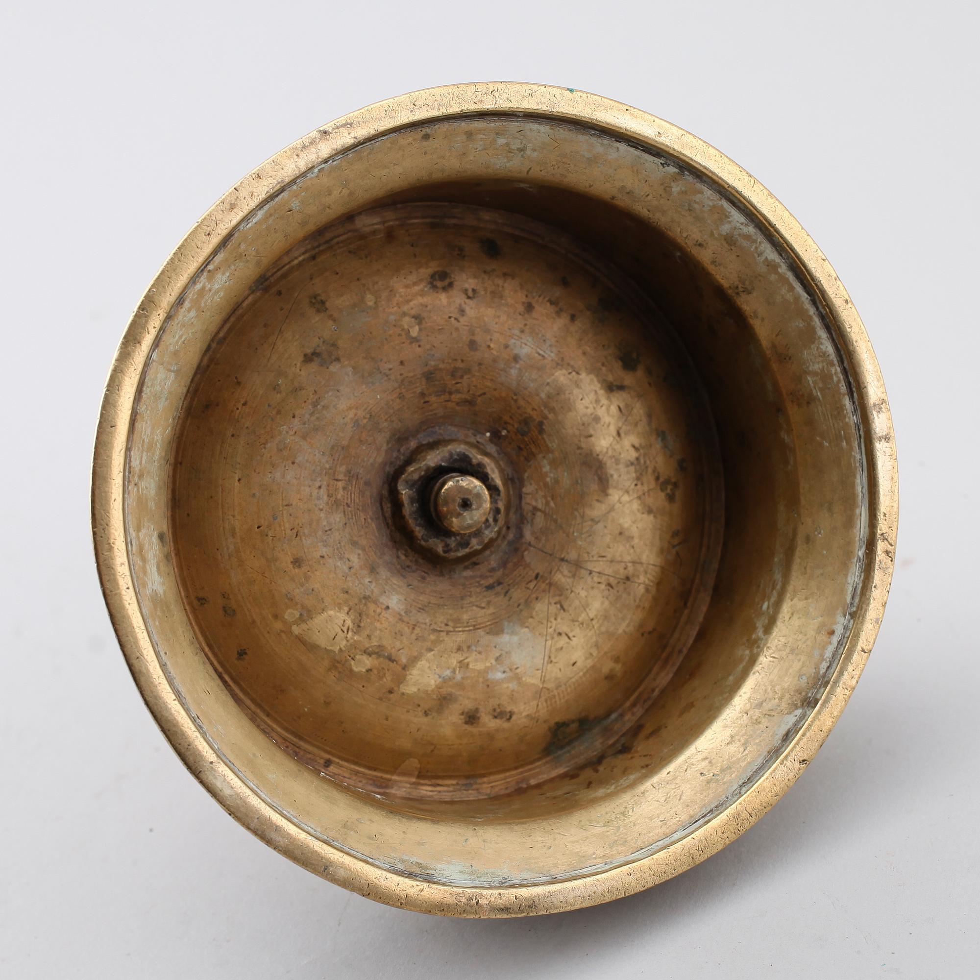 LJUSSTAKE, mässing, barock, 1600-/1700-tal.