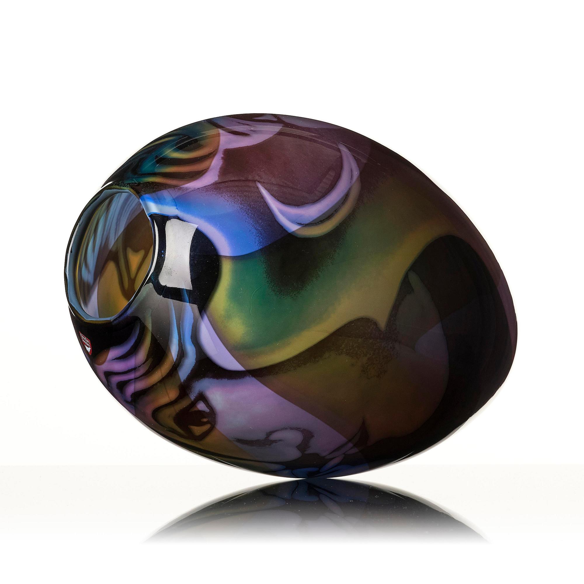 Eva Englund, a graal glass vase, Orrefors, 1986.