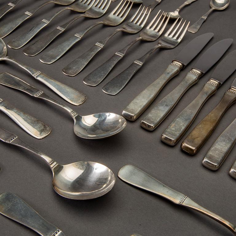 A Swedish 20th century 63 pcs of silver cutlery "Uppsala" mark of E Löfman Linköping 1980/90's total weight 2200 gr.