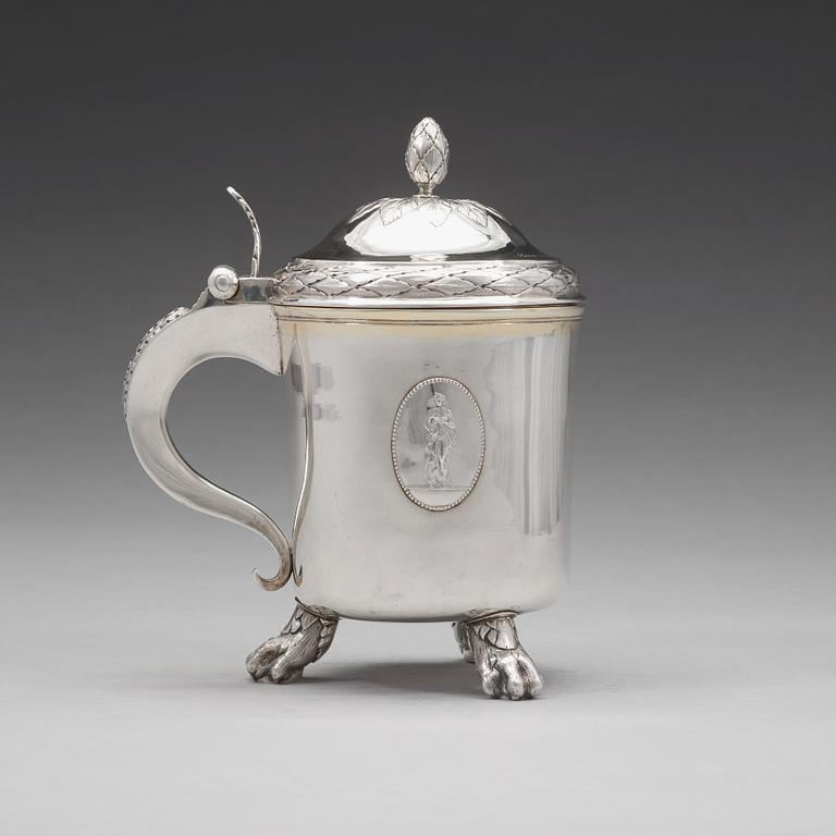 Erik Sorsell, dryckeskanna, silver, Stockholm 1794, gustaviansk.