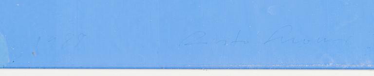 Risto Suomi, photograph and acrylic paint, signed and dated 1988.