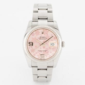 Rolex, Oyster Perpetual, Datejust, "Floral Dial", wristwatch, 36 mm.