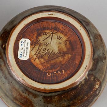 CARL-HARRY STÅLHANE, two unique stoneware bowls, Rörstrand, signed and dated -59 & 60.