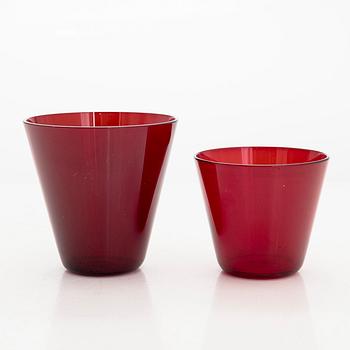 Kaj Franck, a set of seven drinking glasses model 2744 and pitcher model 1610, Nuutajärvi-Notsjö 1950s/60s.